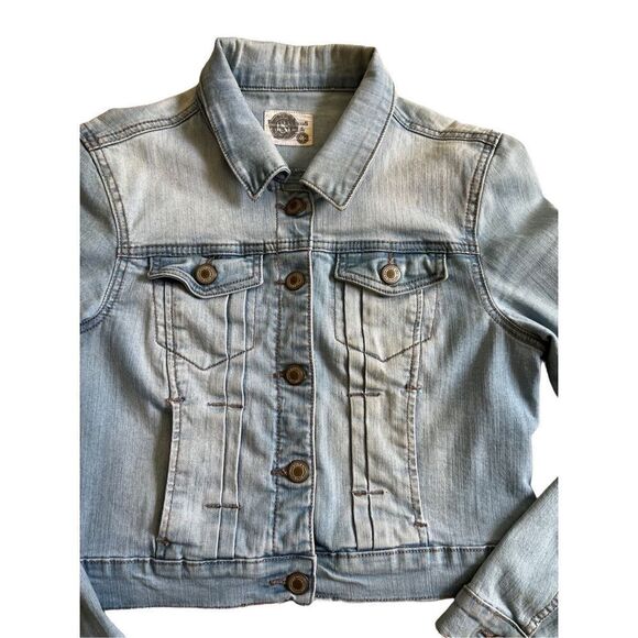 Vintage 90s Papaya Womens Cropped Button Denim Jacket Size M - Picture 3 of 10